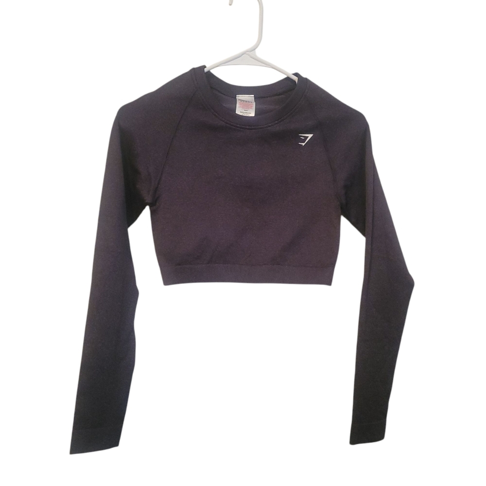 EUC Gymshark Women's Adapt Fleck Seamless Long Sleeve Crop Top, Size Medium - Picture 6 of 7